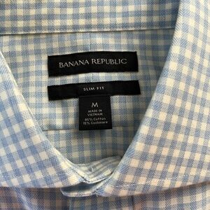 Banana Republic Light Blue Gingham Men's Shirt
